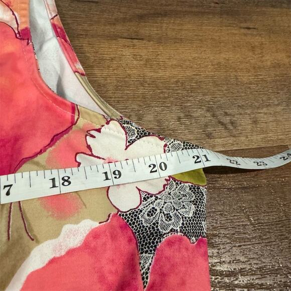 Wildlife Sportswear XL Floral Hibiscus Sleeveless Vest Blouse Eccentric Grandma - Picture 5 of 6